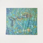 スパークルズ 海の人魚とクラゲの壁掛け タペストリー (正面(横))