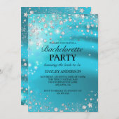 スパークルダイヤモンドブルーバチェロレッテ招待状 招待状 (正面/裏面)