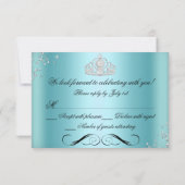 スパークルティアラヒールティール(緑がかった色)スウィート16出欠 出欠カード (裏面)