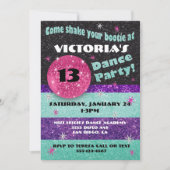 スパークルディスコダンスパーティの招待状 招待状 (正面)