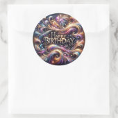 スパークルデザイン誕生日シール ラウンドシール (バッグ)