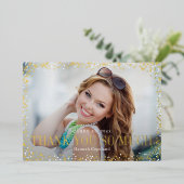 スパークルデライトフォイル卒業サンキューカード 箔招待状 (立ち正面)