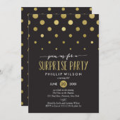 スパークルドットサプライズパーティの招待状 招待状 (正面/裏面)