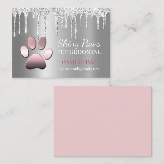 スパークルドリップきらめくドッグポーペットグルーミングサービス 名刺 (正面/裏面)