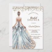 スパークルドレスガール素朴ウッド招待状 招待状 (正面)