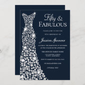 スパークルドレスダウン50th誕生日 招待状