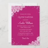 スパークルドレスホワイトレースピンクキンセアニェラ 招待状 (裏面)
