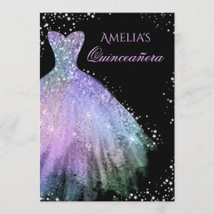 スパークルドレスレインボーキンセアニェラ招待状 招待状