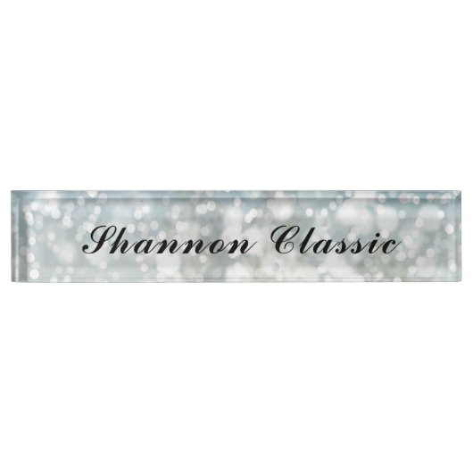 スパークルバックグランドアクリル名プレート デスクネームプレート (正面)