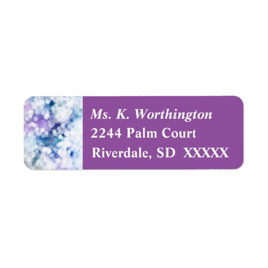 スパークルバブルサークル差出人住所- ラベル (正面)