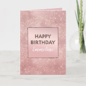 スパークルバラ金ゴールドグラムブラウングリッター誕生日 カード (正面)