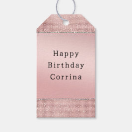 スパークルバラ金ゴールドグラムブラウングリッター ギフトタグ