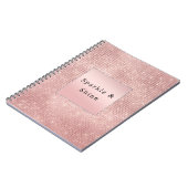 スパークルバラ金ゴールドグラムブラウングリッター ノートブック (左側)