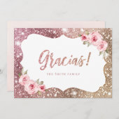 スパークルバラ金ゴールドグリッターとフローラグラシアス 招待状 (正面/裏面)