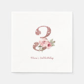 スパークルバラ金ゴールドグリッターとフローラ3歳 スタンダードカクテルナプキン (正面)