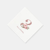 スパークルバラ金ゴールドグリッターとフローラ3歳 スタンダードカクテルナプキン (角)