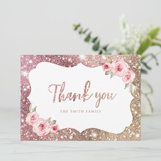 スパークルバラ金ゴールドグリッターと感謝していフローラユー 招待状 (スタンド正面)