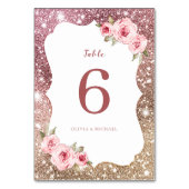 スパークルバラ金ゴールドグリッターと結婚フローラ テーブルナンバー (裏面)