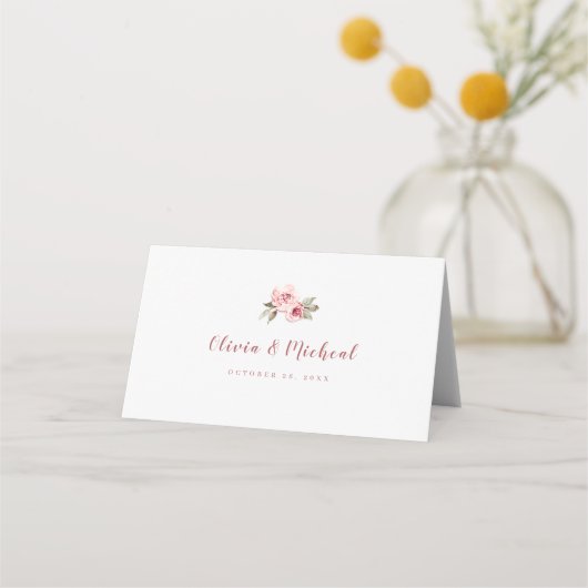 スパークルバラ金ゴールドグリッターと結婚フローラ プレイスカード (裏面)