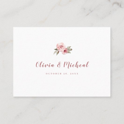 スパークルバラ金ゴールドグリッターと結婚フローラ プレイスカード (裏面)