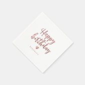 スパークルバラ金ゴールドグリッターハッピーバースデー スタンダードカクテルナプキン (角)