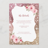 スパークルバラ金ゴールドグリッター結婚フローラ詳細 エンクロージャーカード (正面)