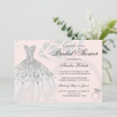 スパークルバラ金ゴールドシルバードレスリングや輪ブライダルシャワー 招待状 (スタンド正面)