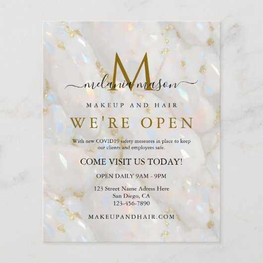 スパークルパステル金ゴールドオパルストーンメイクアップアーティスト チラシ (正面)