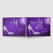 スパークルヒールトパープルディスコボール誕生日 ゲストブック (全面)