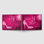 スパークルヒールトピンクディスコボール誕生日 ゲストブック (全面)