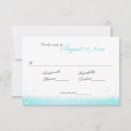 スパークルビーチアクアと金ゴールドシーシェル応答 出欠カード (正面)