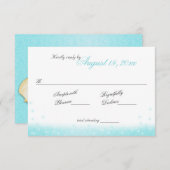 スパークルビーチアクアと金ゴールドシーシェル応答 出欠カード (正面/裏面)