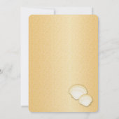 スパークルビーチシーシェルアクアと金ゴールド結婚ズ 招待状 (裏面)