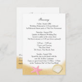 スパークルビーチ シェル ピンク ウェディング インフォメーションカード 招待状 (正面/裏面)