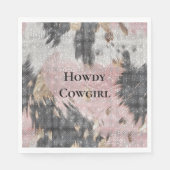 スパークルピガーリーックブラック金ゴールド女性のカーボーイ牛革 スタンダードランチョンナプキン (正面)