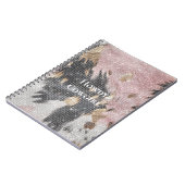 スパークルピガーリーックブラック金ゴールド女性のカーボーイ牛革 ノートブック (左側)