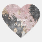 スパークルピガーリーックブラック金ゴールド女性のカーボーイ牛革 ハートシール (正面)