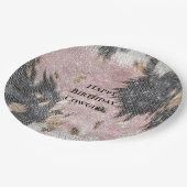 スパークルピガーリーックブラック金ゴールド女性のカーボーイ牛革 ペーパープレート (アングル)