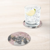 スパークルピガーリーックブラック金ゴールド女性のカーボーイ牛革 ラウンドペーパーコースター (インサイチュ)