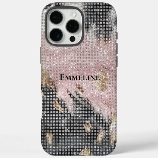 スパークルピガーリーックブラック金ゴールド女性のカーボーイ牛革 Case-Mate iPhoneケース (裏面)