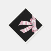 スパークルピンクのコケット弓 スタンダードカクテルナプキン (角)
