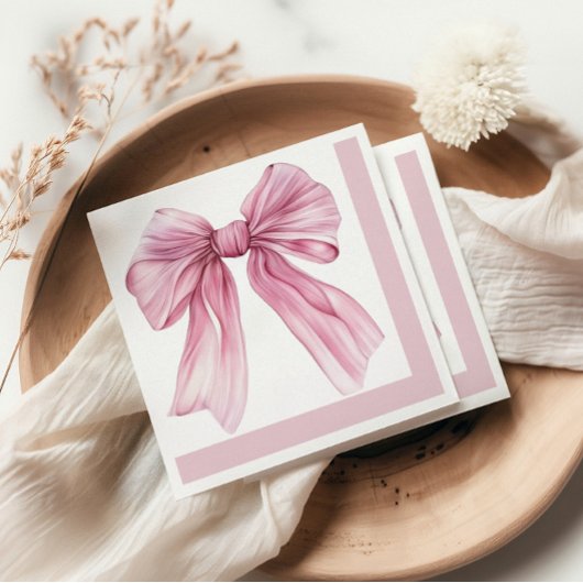 スパークルピンクのコケット弓 スタンダードカクテルナプキン