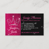 スパークルピンククラウンジュエリーアクセサリー 名刺 (裏面)