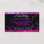 スパークルピンクグリッツグラムスターズライトパープルジュエリー 名刺 (裏面)