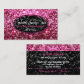 スパークルピンクグリッツグラムスターラストジュエリー 名刺 (正面/裏面)