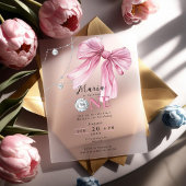 スパークルピンクコケットボウ1st アクリル招待状