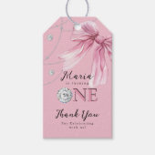 スパークルピンクコケットボウ1st ギフトタグ (正面)