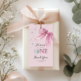スパークルピンクコケットボウ1st ギフトタグ