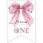 スパークルピンクコケットボウ1st バンティングフラッグ (第1の旗)