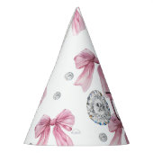 スパークルピンクコケットボウ1st パーティーハット (左)